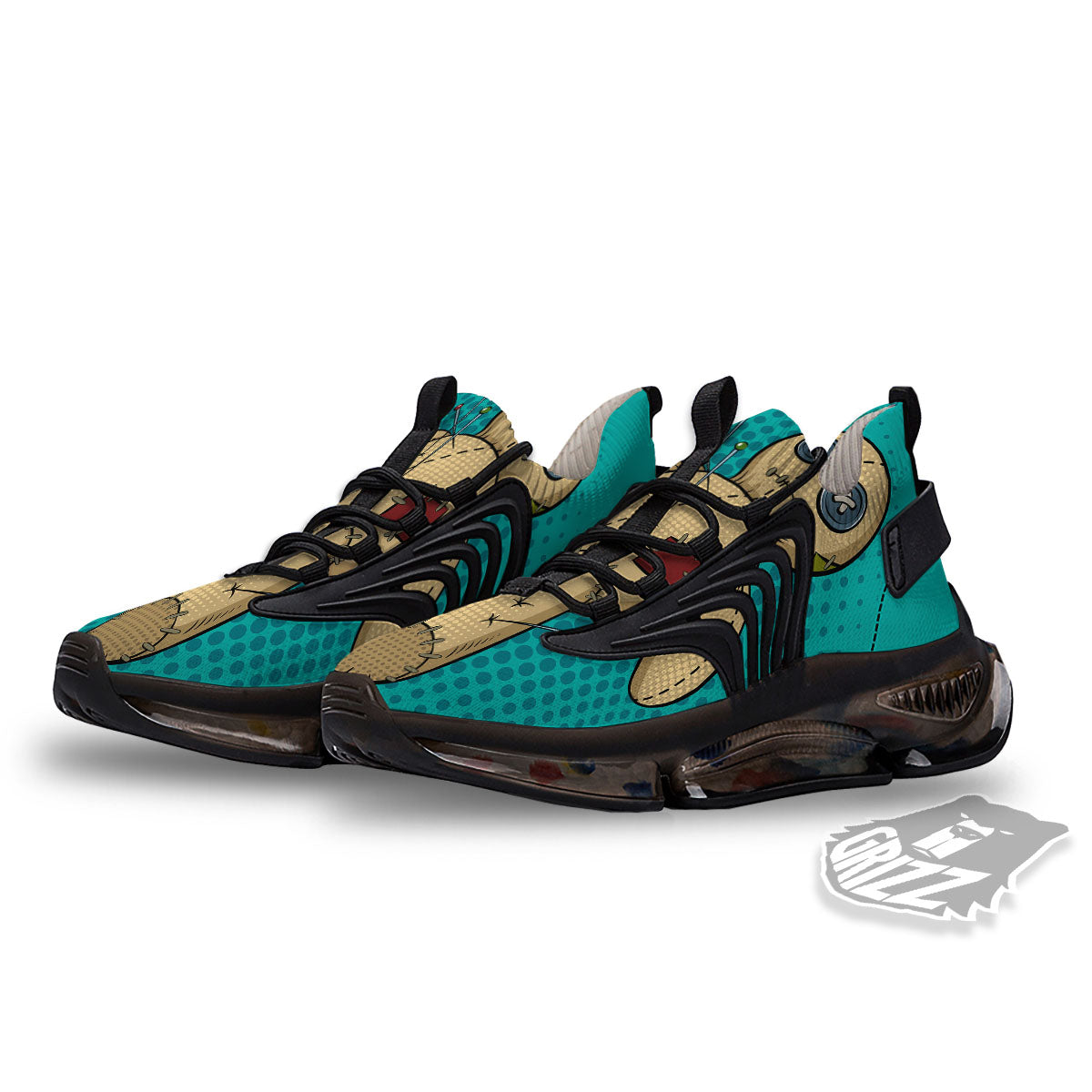 Doll Voodoo Print Black Gym Shoes-grizzshop