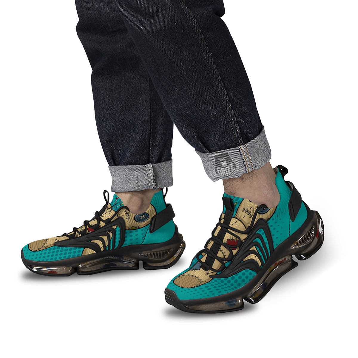 Doll Voodoo Print Black Gym Shoes-grizzshop