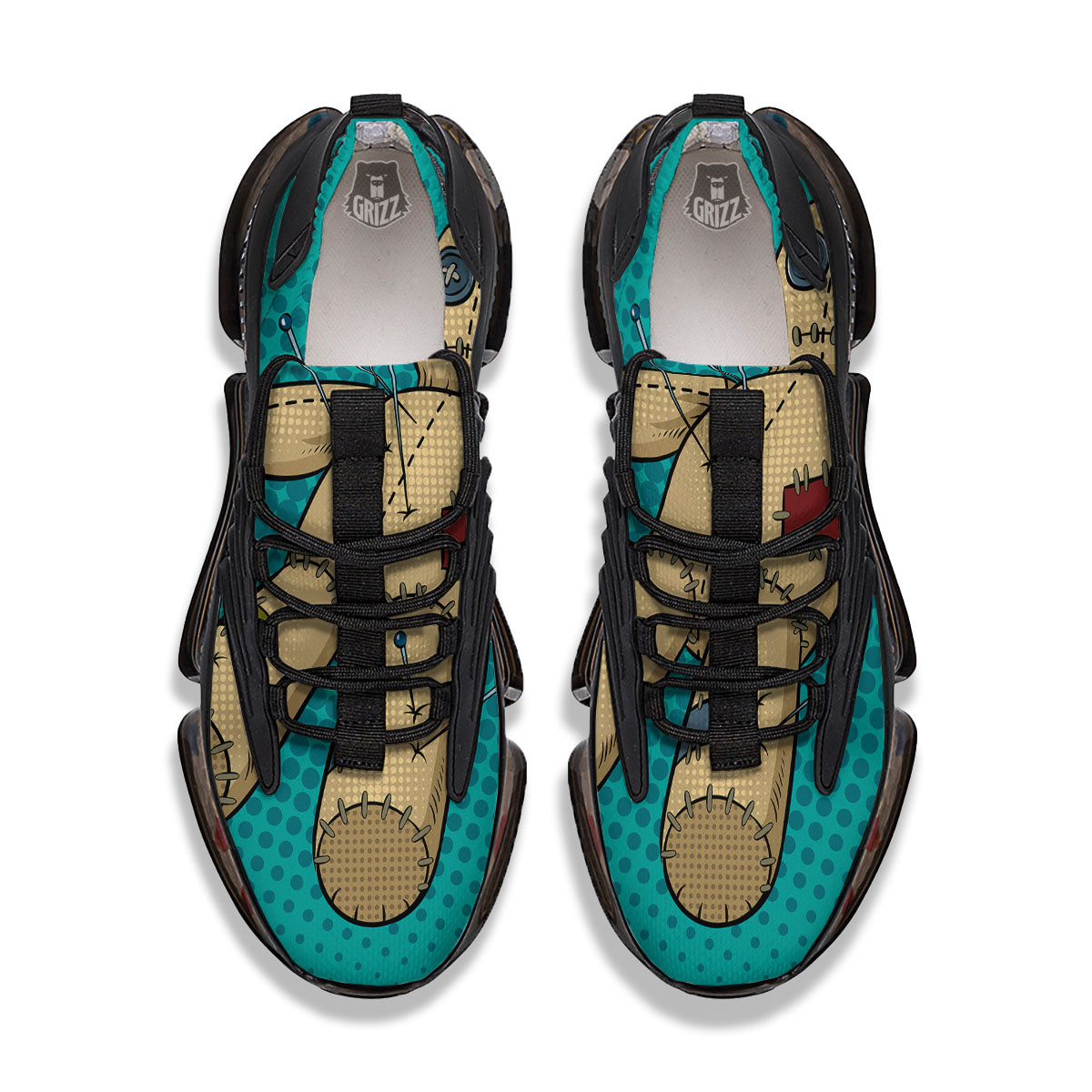 Doll Voodoo Print Black Gym Shoes-grizzshop