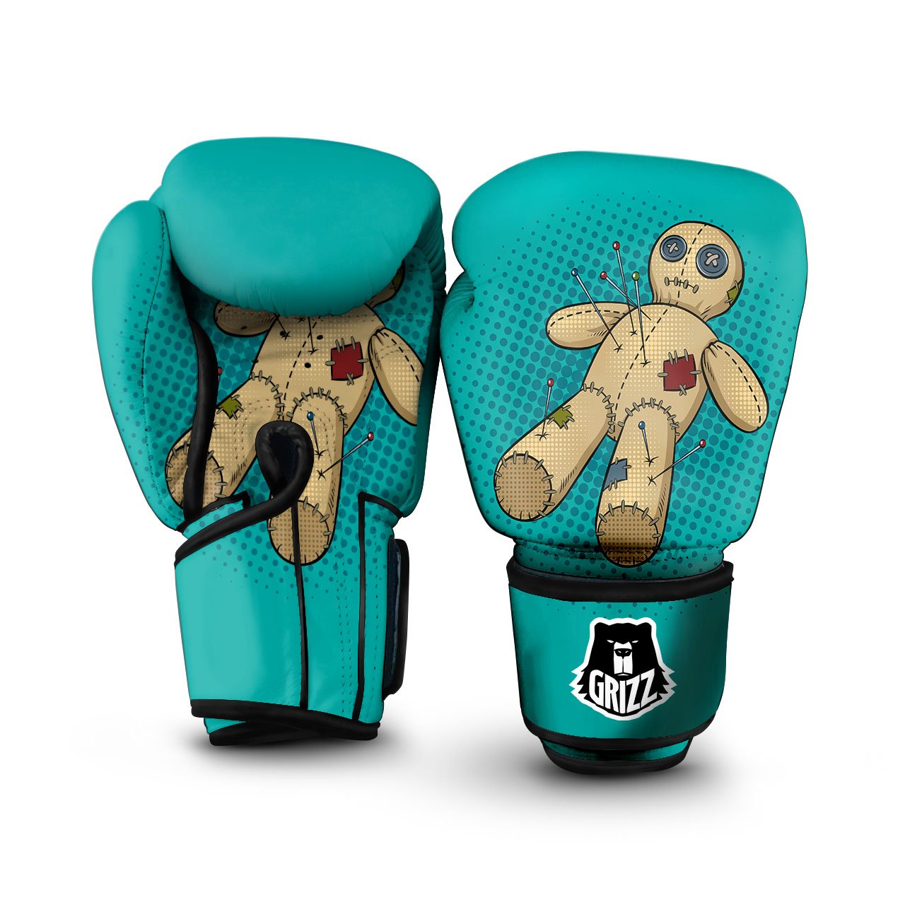 Doll Voodoo Print Boxing Gloves-grizzshop