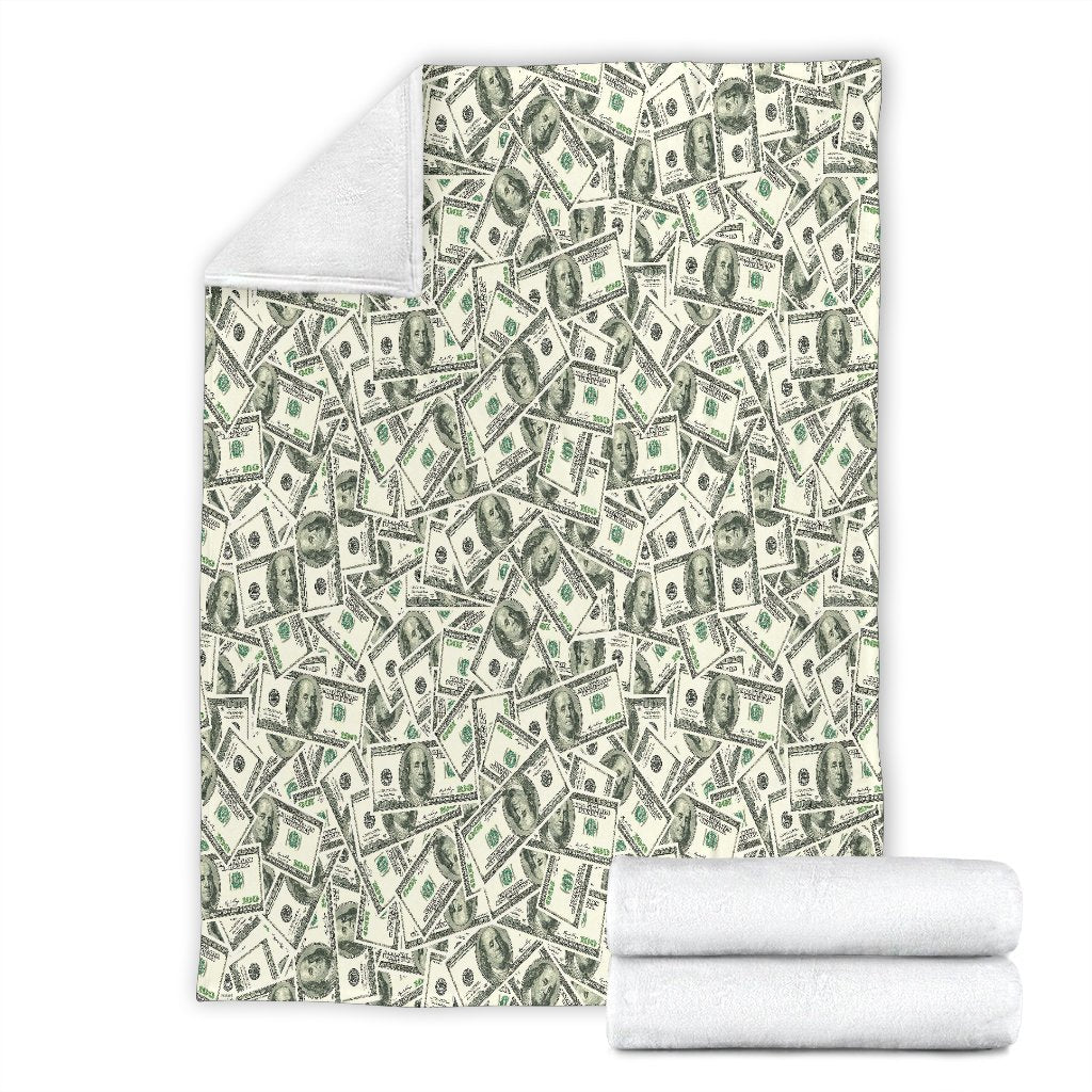 Dollar Money Pattern Print Blanket-grizzshop