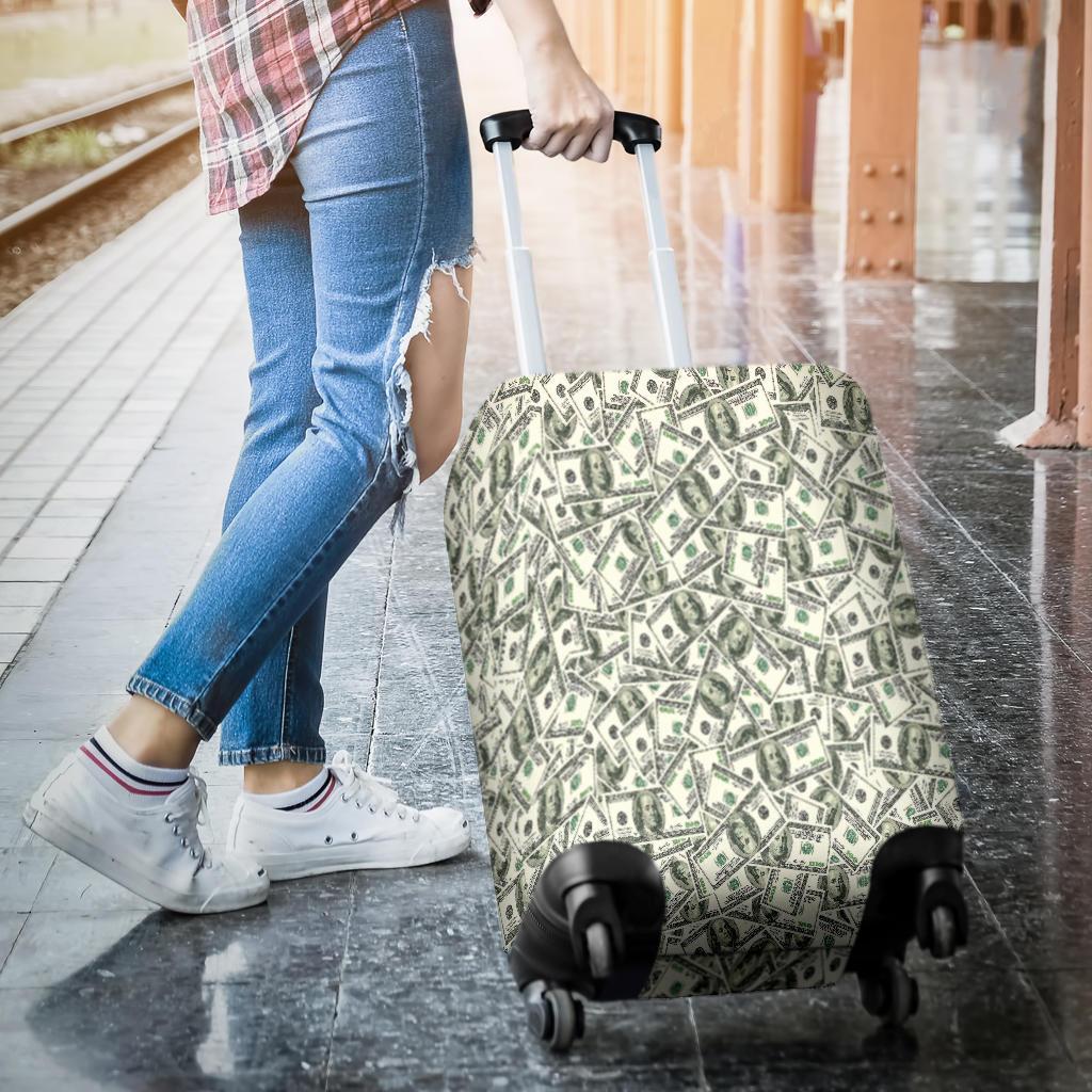 Dollar Money Pattern Print Luggage Cover Protector-grizzshop
