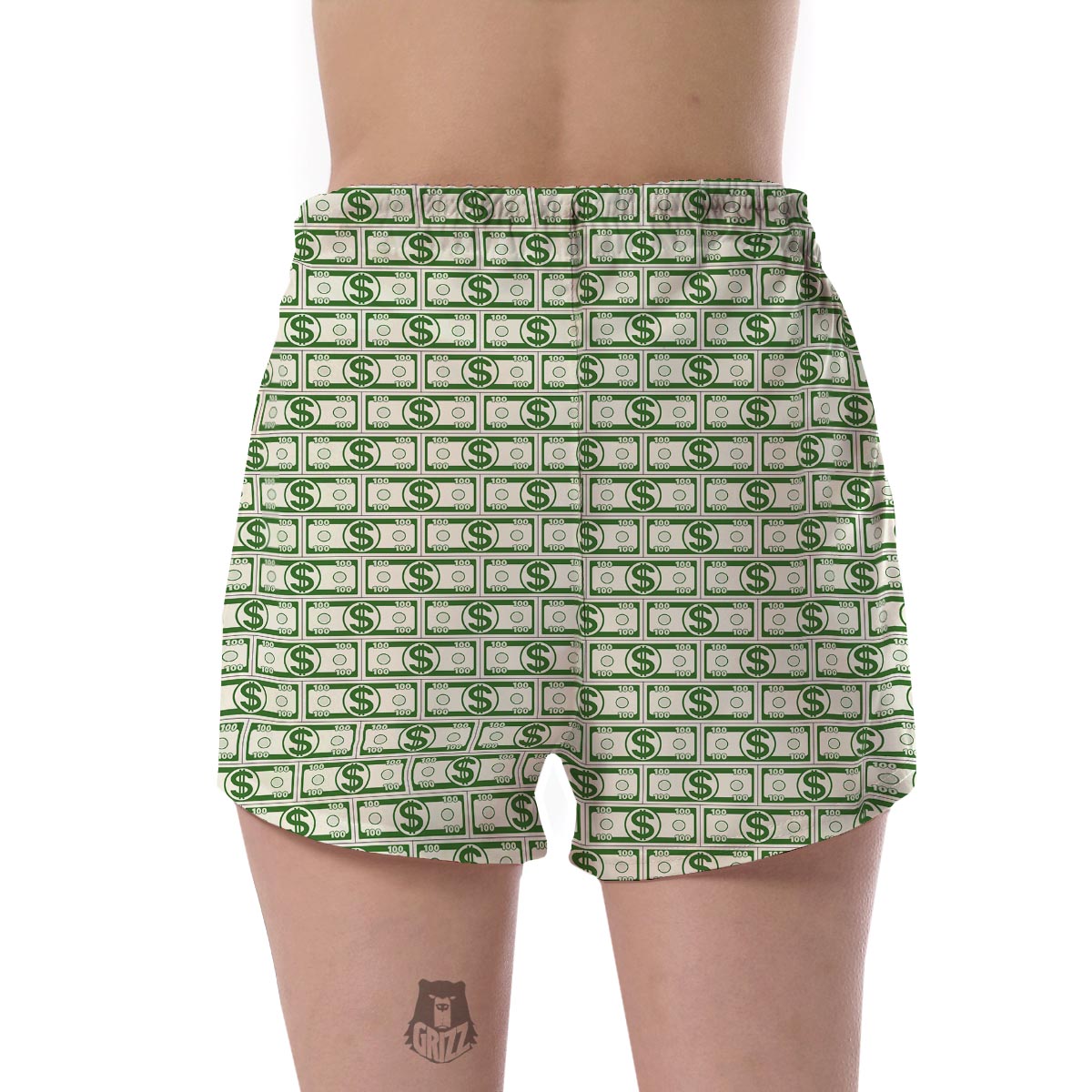 Dollar Money Print Pattern Women's Shorts-grizzshop