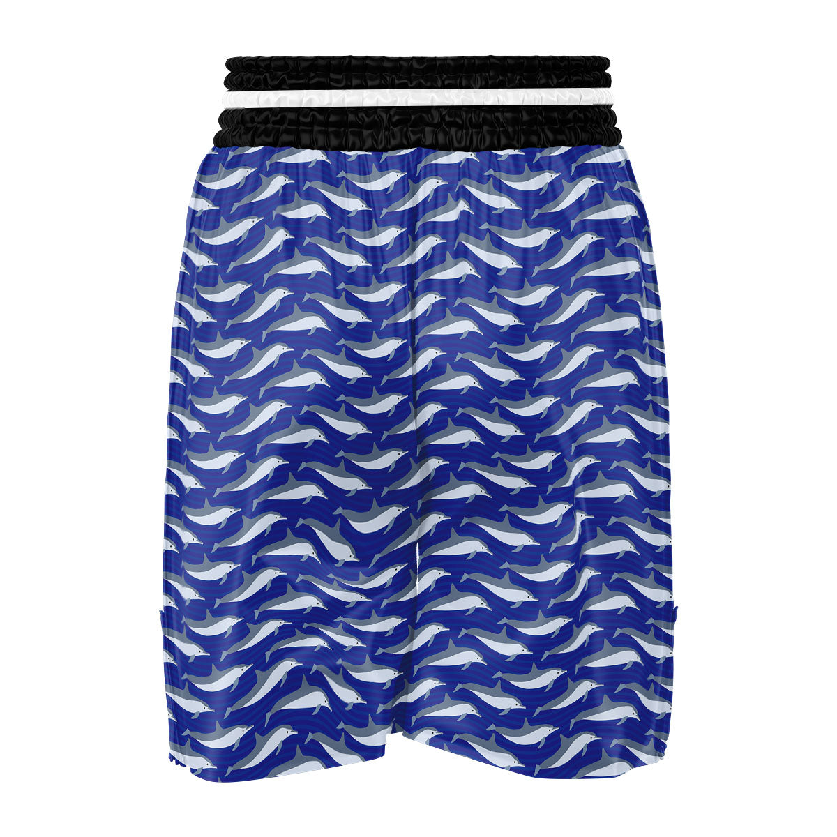 Dolphin And Waves Print Pattern Boxing Shorts-grizzshop