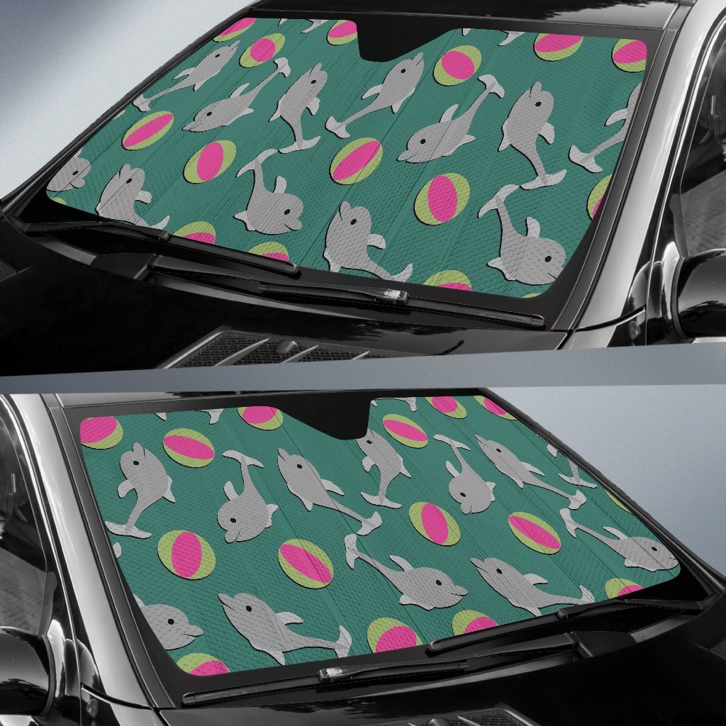 Dolphin Ball Pattern Print Car Sun Shade-grizzshop