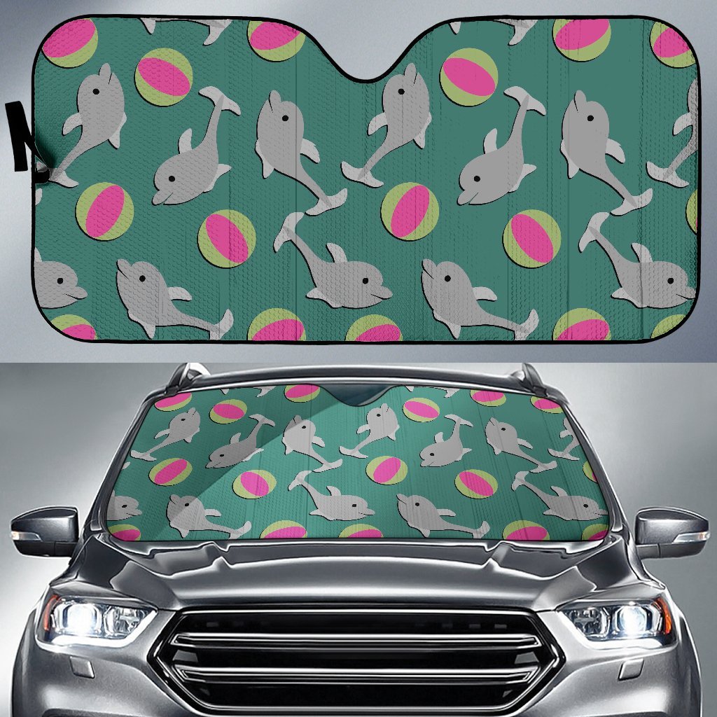Dolphin Ball Pattern Print Car Sun Shade-grizzshop