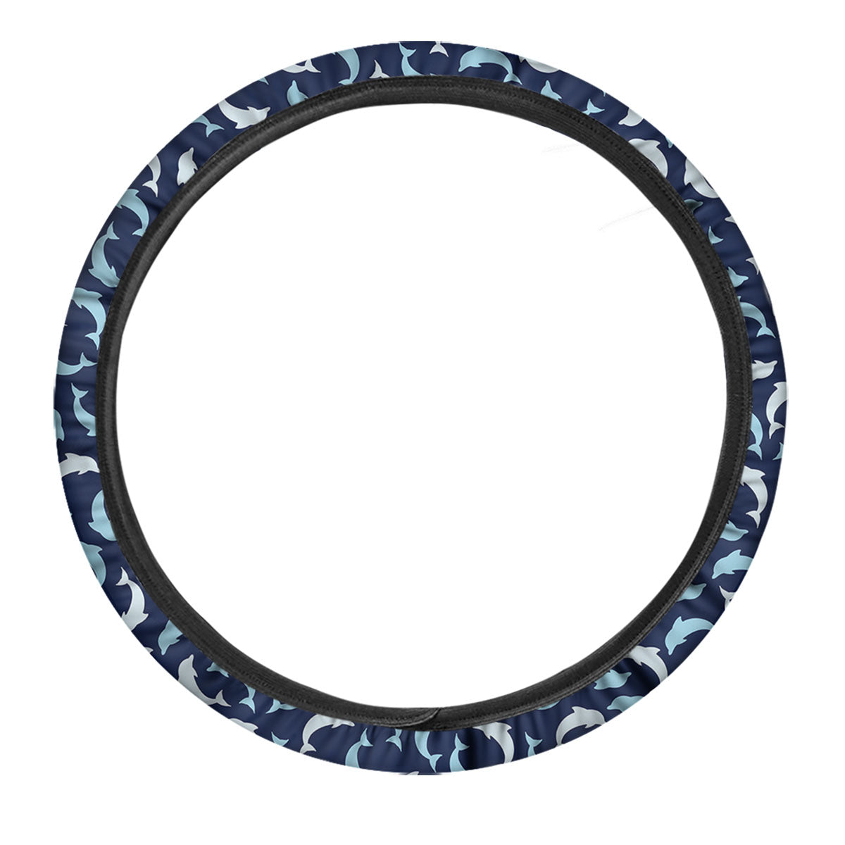 Dolphin Dark Blue Print Pattern Car Steering Wheel Cover-grizzshop