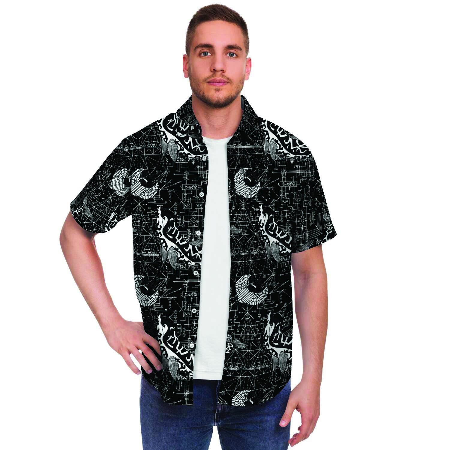 Dolphin Gothic Witch Men's Short Sleeve Shirt-grizzshop