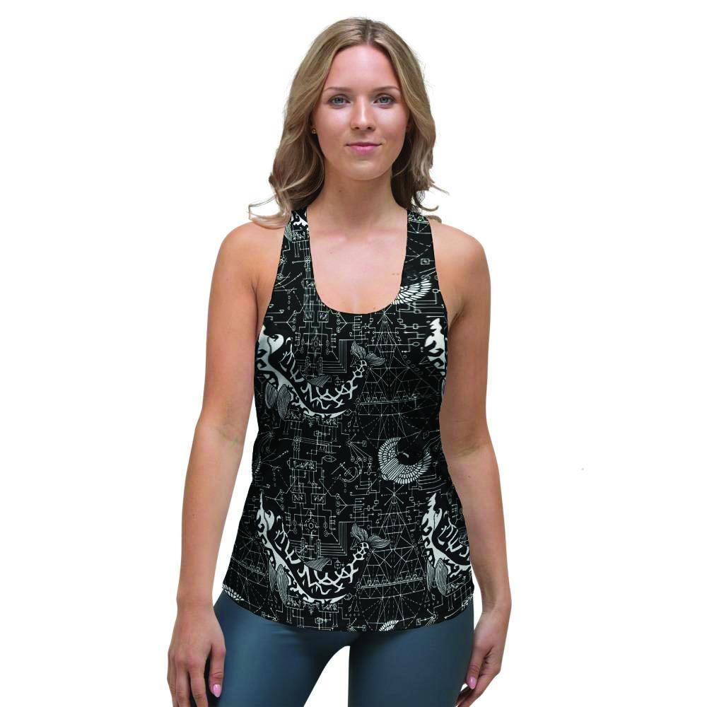 Dolphin Gothic Witch Women's Racerback Tank Top-grizzshop