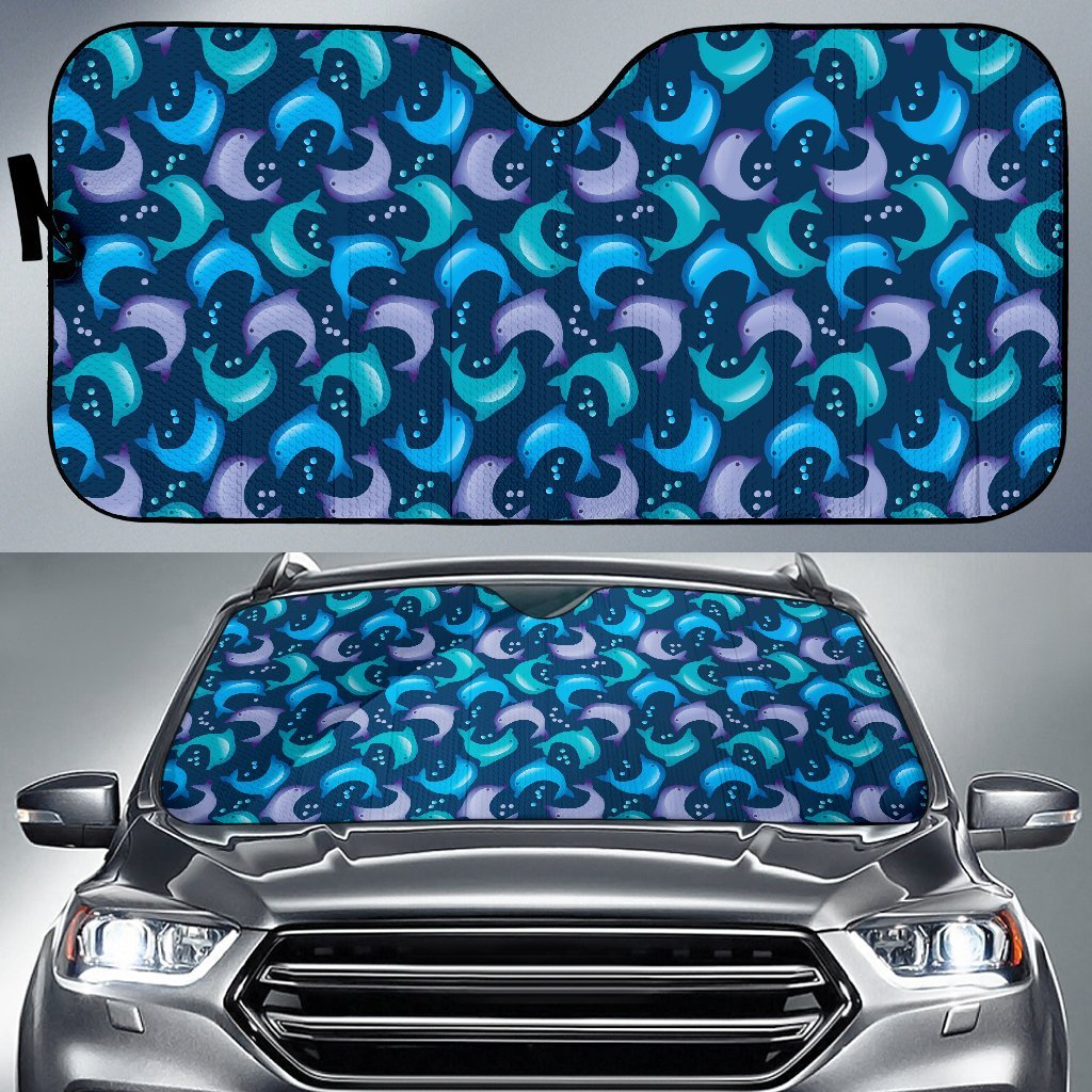 Dolphin Pattern Print Car Sun Shade-grizzshop