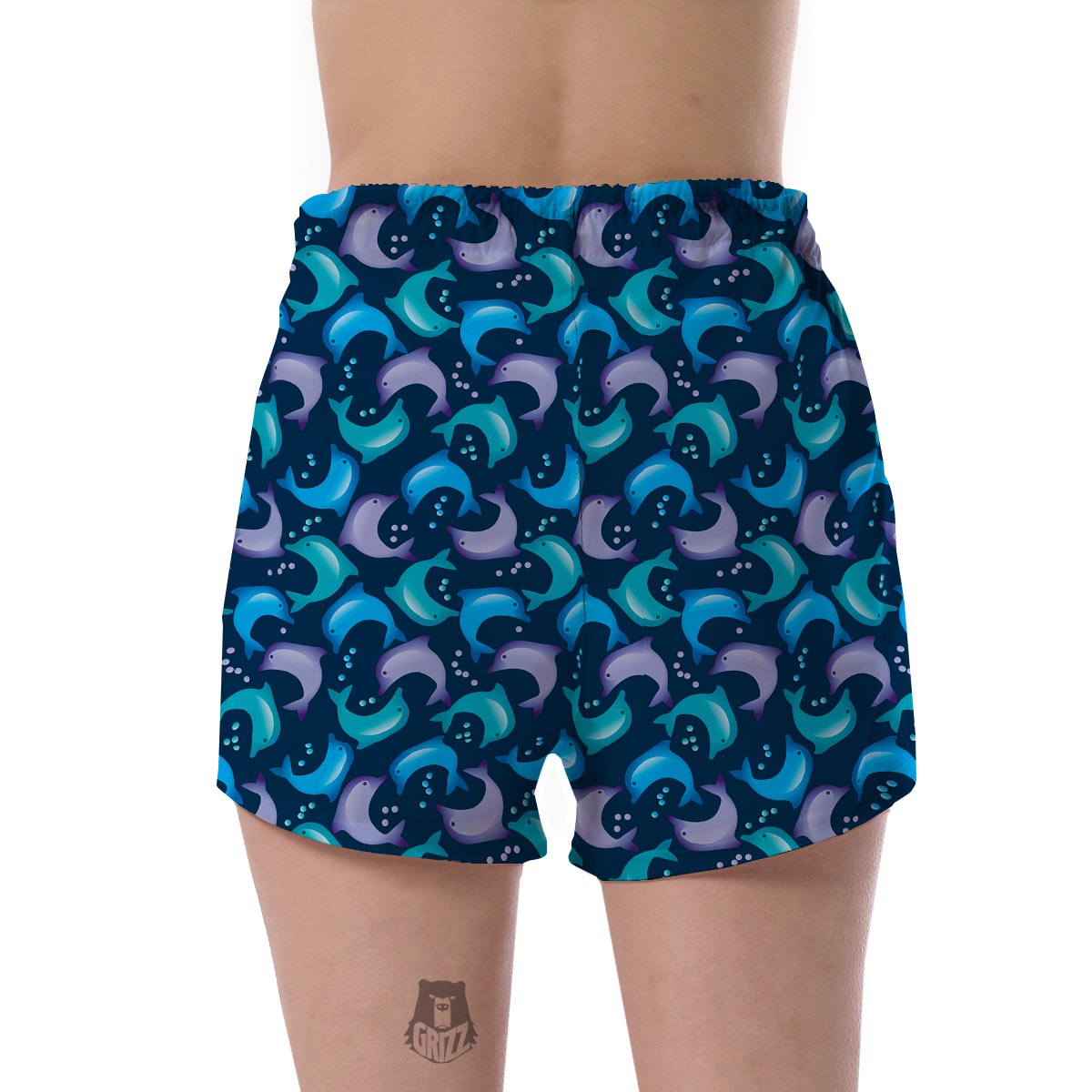 Dolphin Pattern Print Women's Shorts-grizzshop