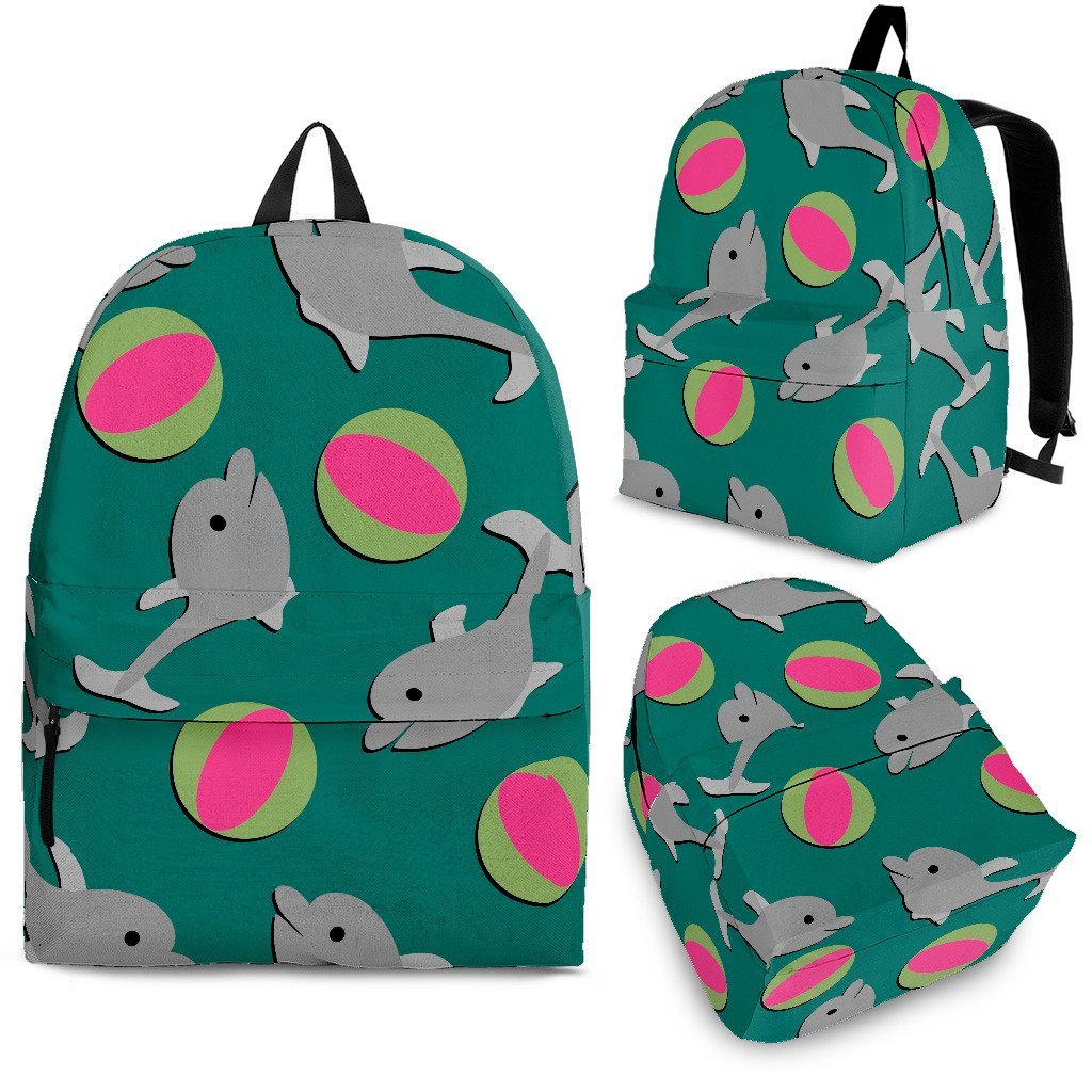 Dolphin Ball Pattern Print Backpack-grizzshop
