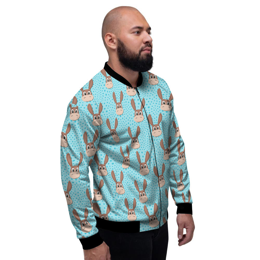 Donkey Cute Cartoon Print Pattern Men's Bomber Jacket-grizzshop
