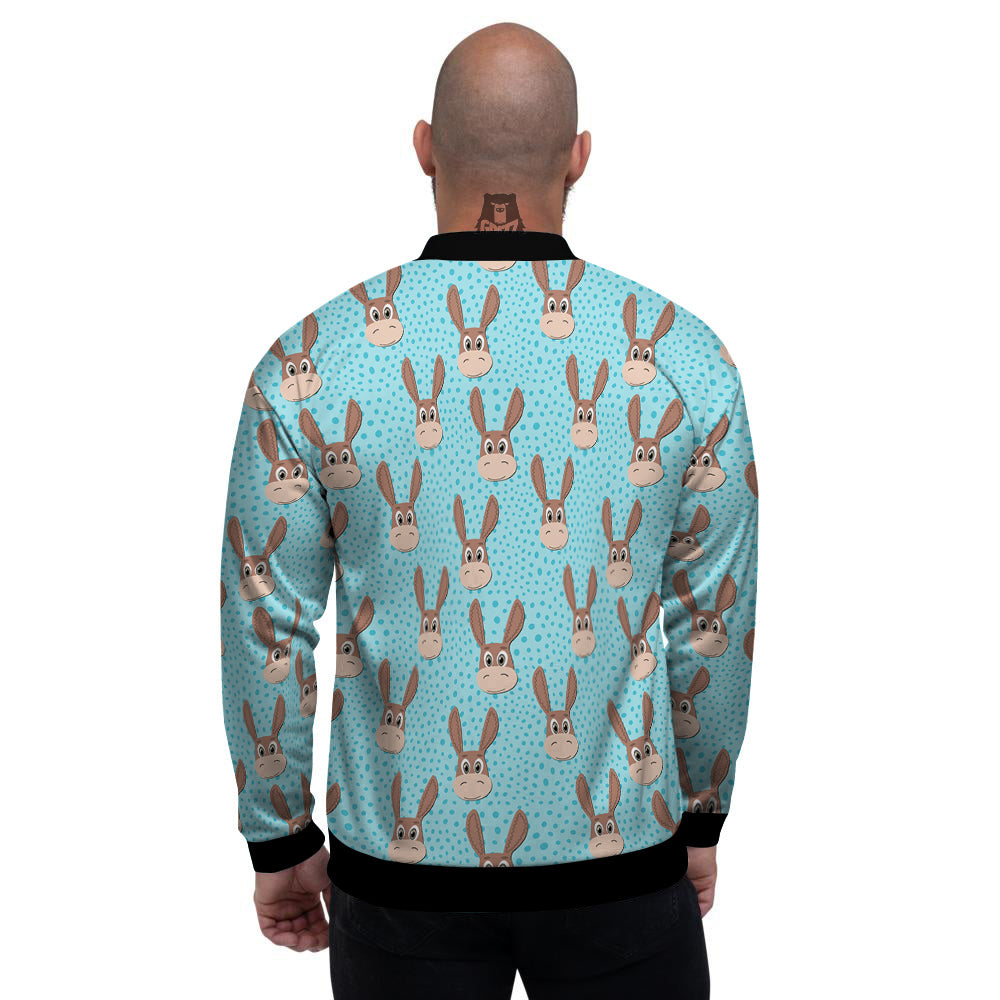 Donkey Cute Cartoon Print Pattern Men's Bomber Jacket-grizzshop