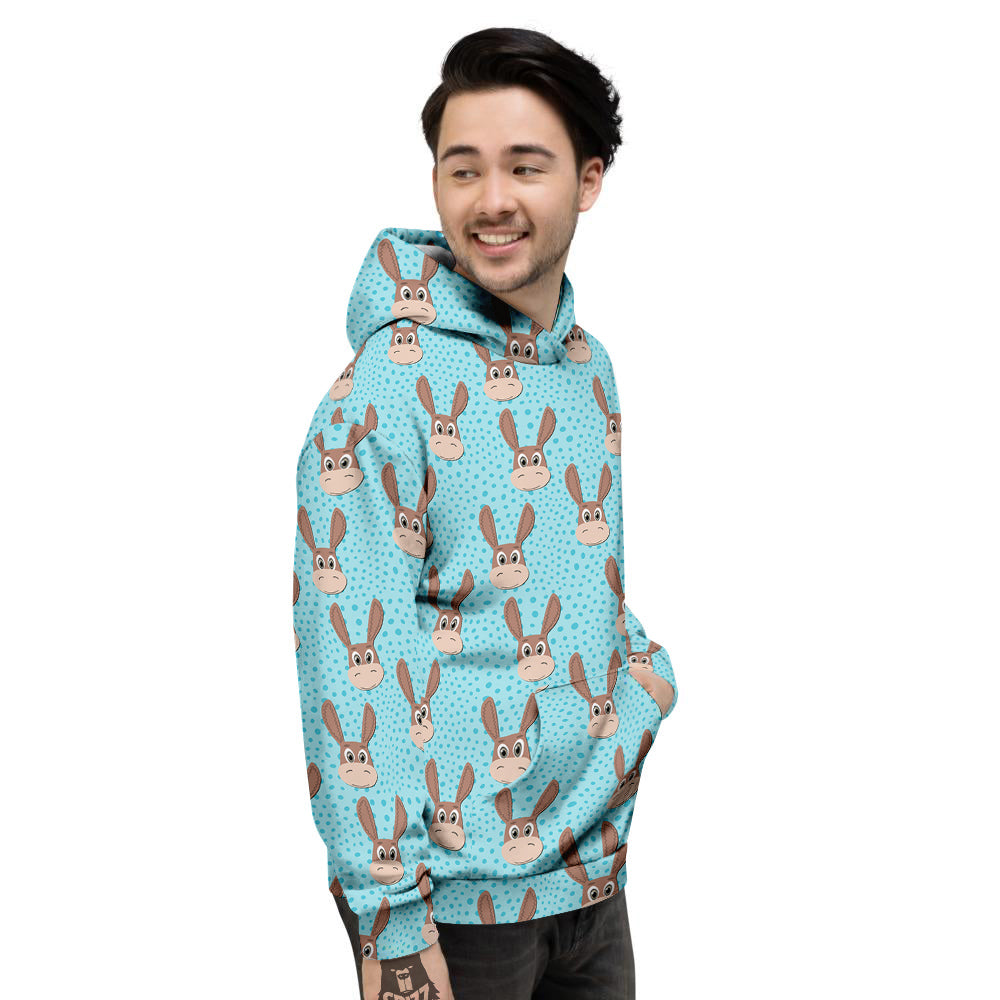 Donkey Cute Cartoon Print Pattern Men's Hoodie-grizzshop