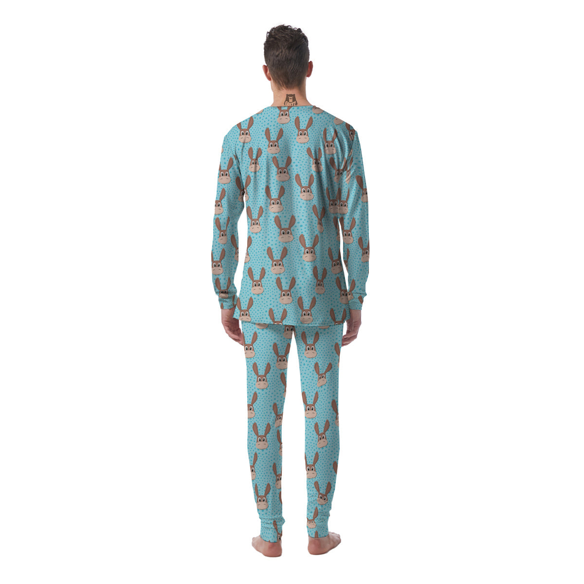 Donkey Cute Cartoon Print Pattern Men's Pajamas-grizzshop