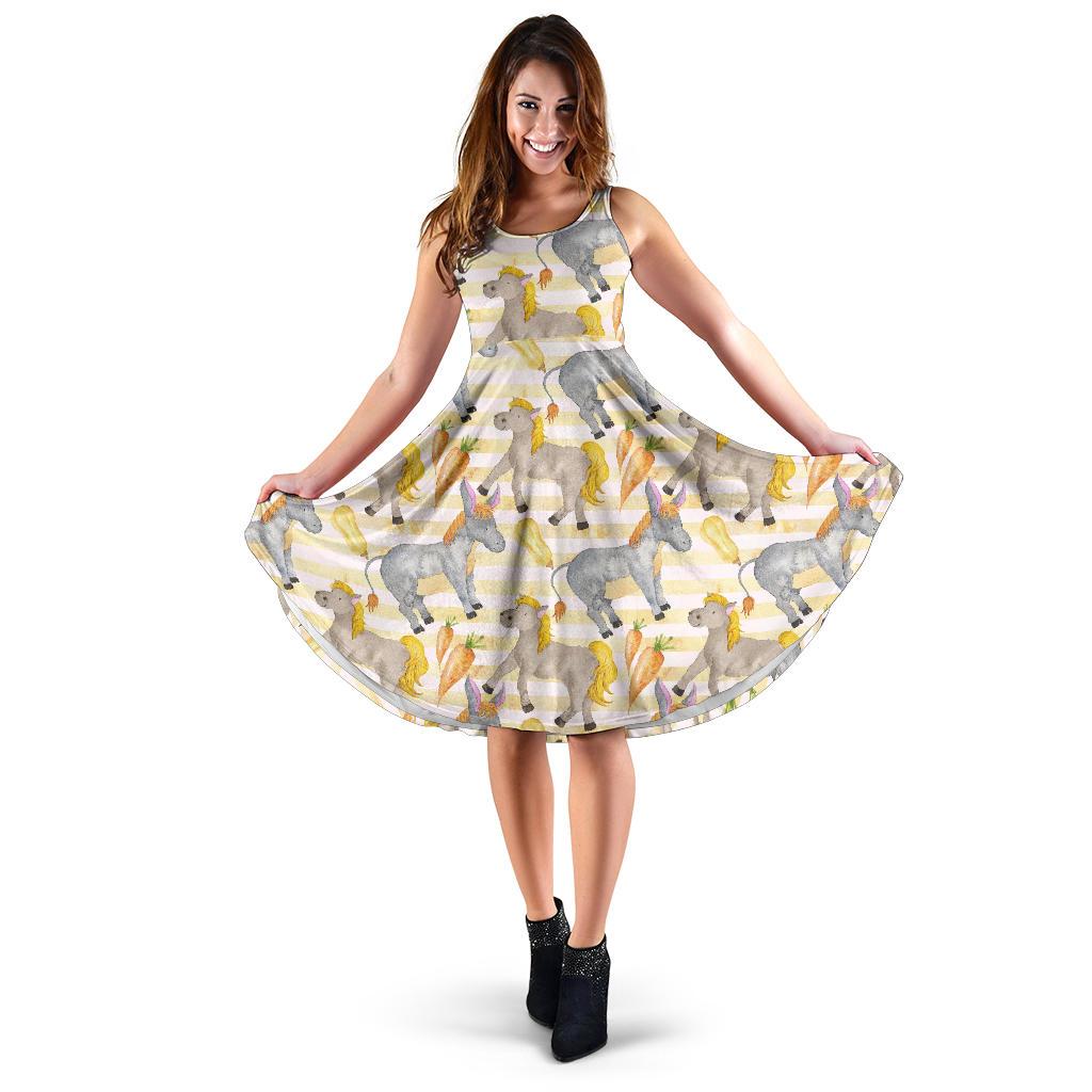Donkey Pattern Print Dress-grizzshop