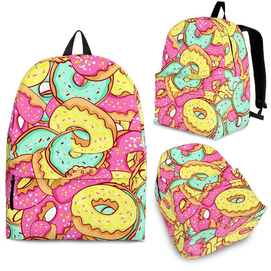 Donut Colorful Pattern Print Backpack-grizzshop