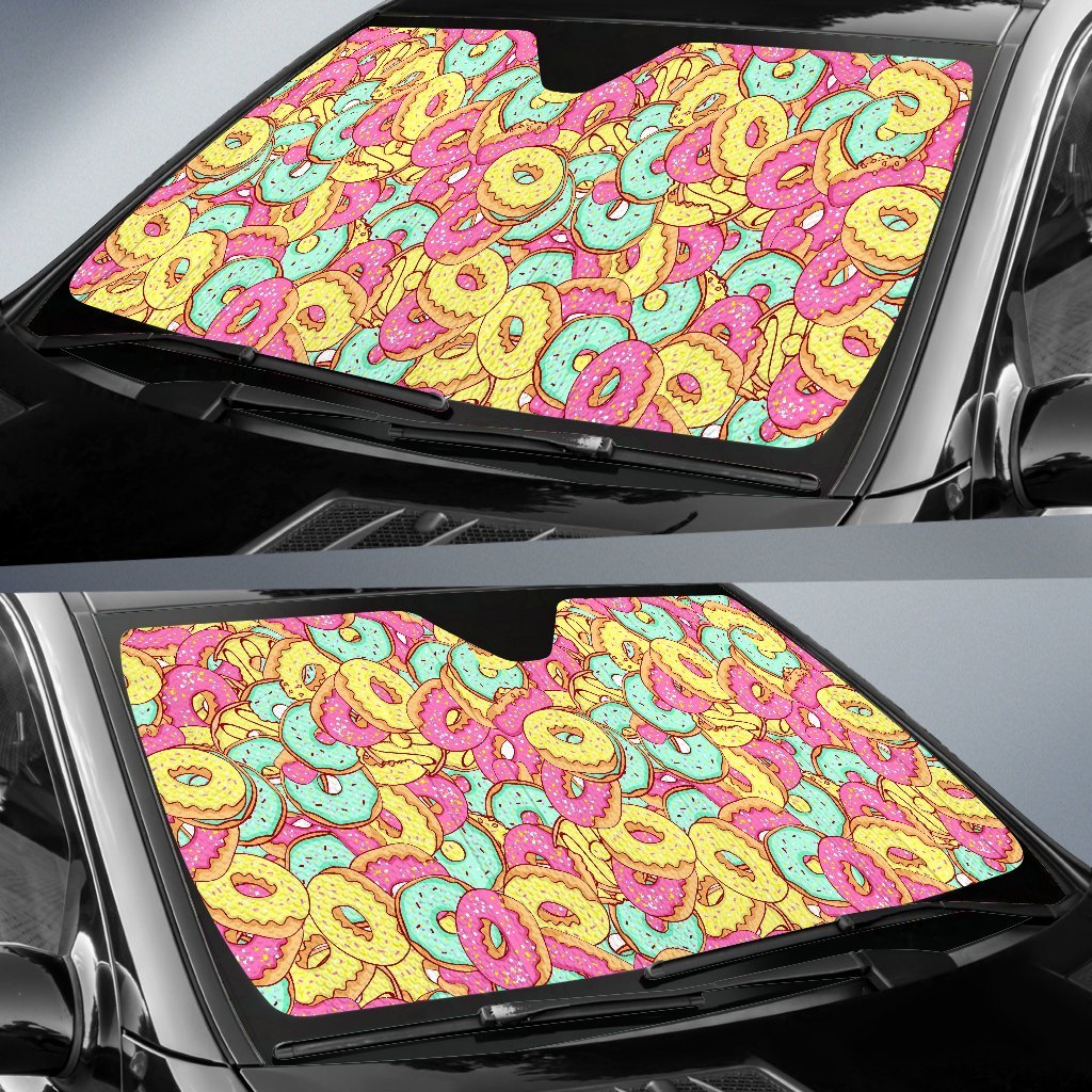 Donut Colorful Pattern Print Car Sun Shade-grizzshop