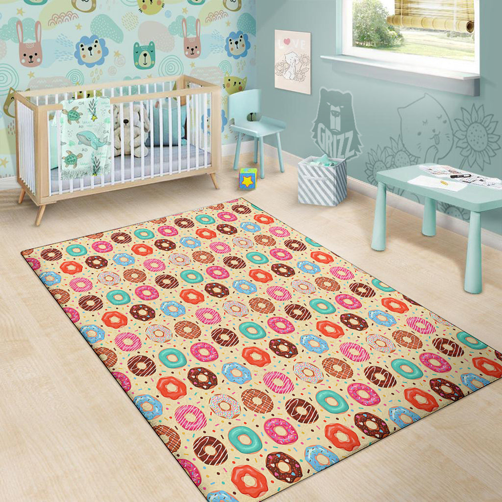 Donut Colorful Print Pattern Floor Mat-grizzshop