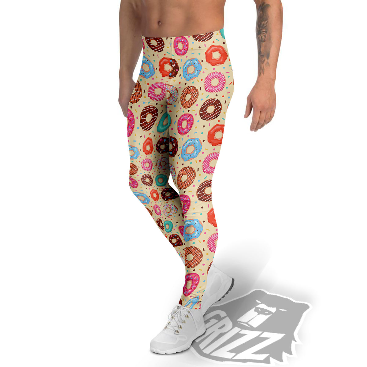 Donut Colorful Print Pattern Men's Leggings-grizzshop