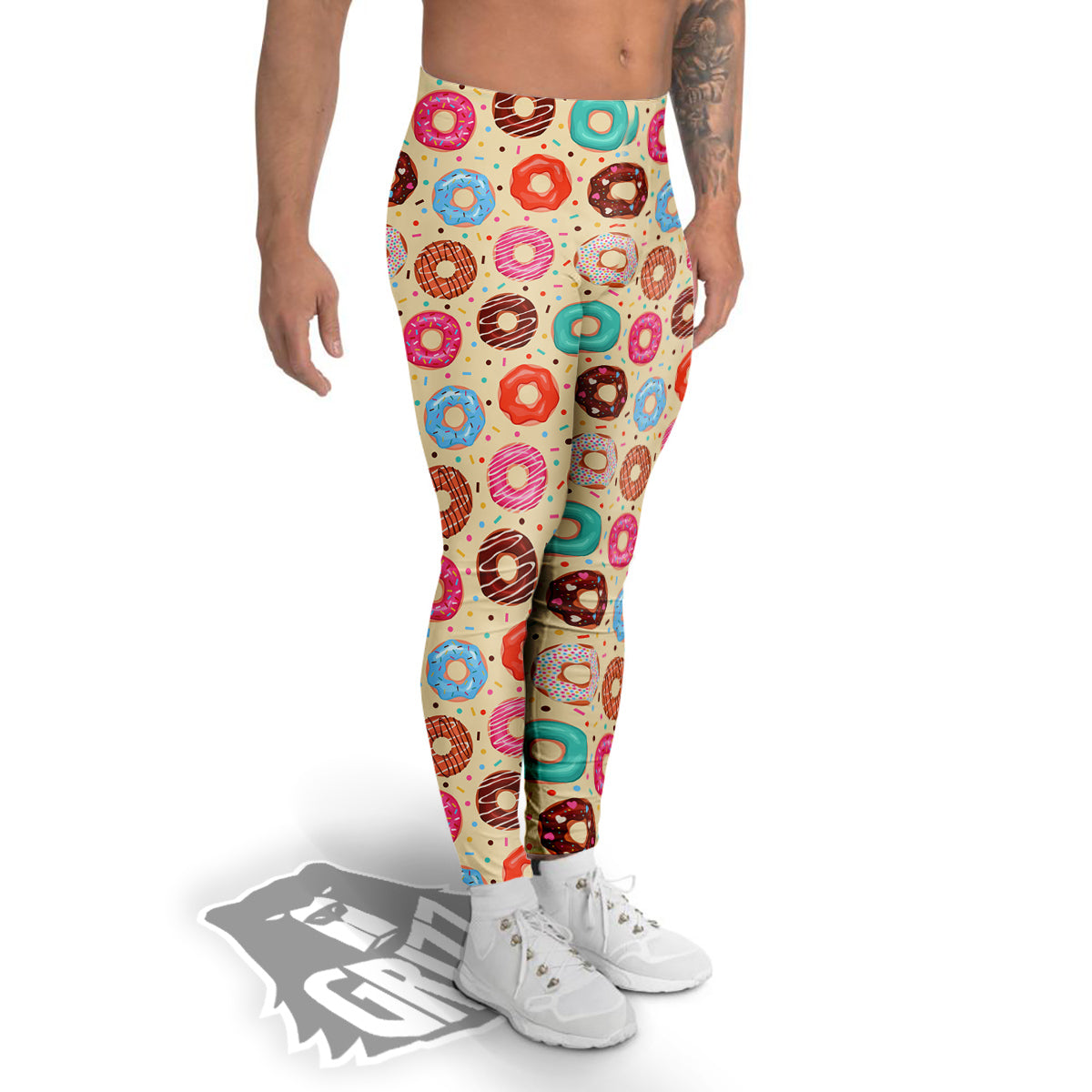 Donut Colorful Print Pattern Men's Leggings-grizzshop
