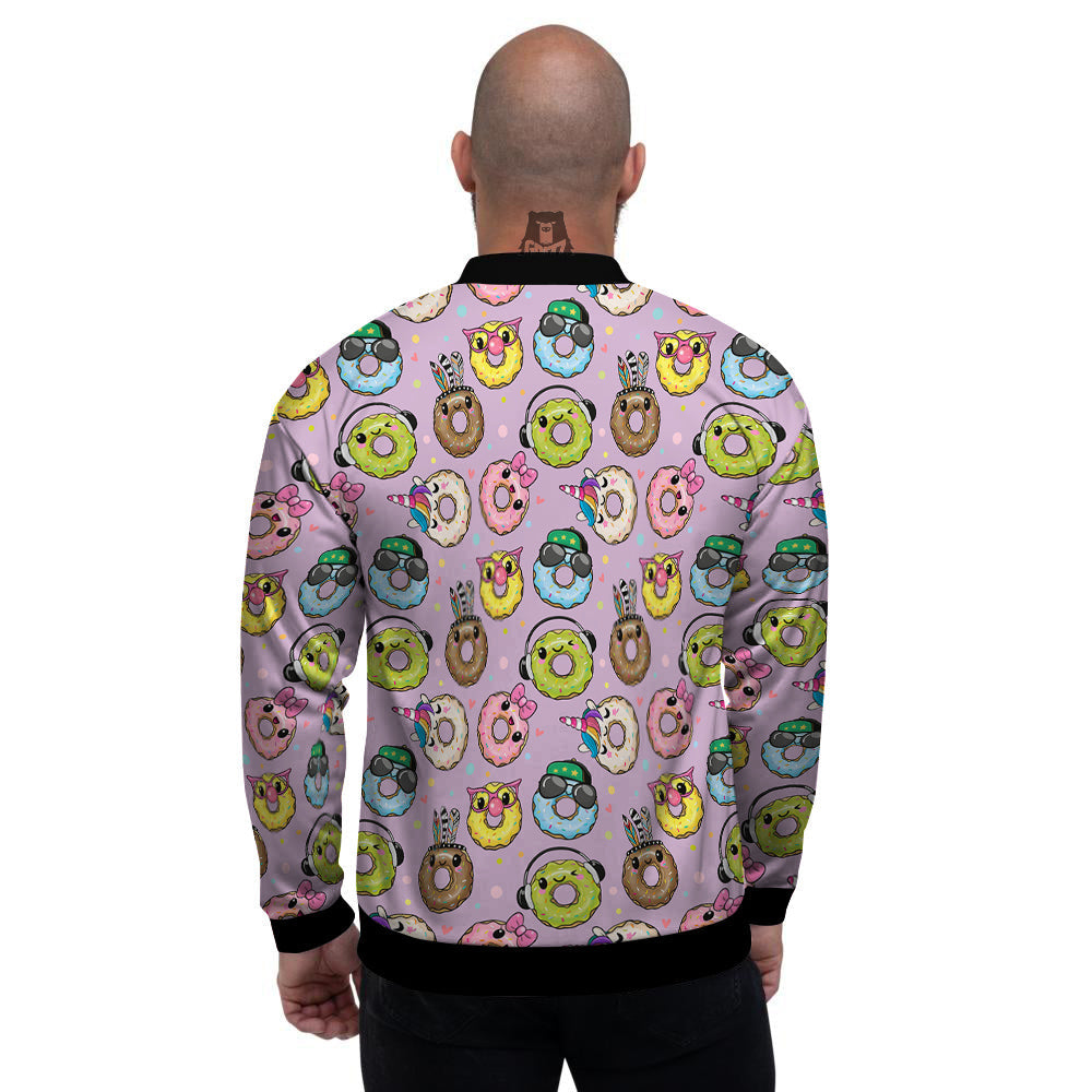 Donut Cute Print Pattern Men's Bomber Jacket-grizzshop