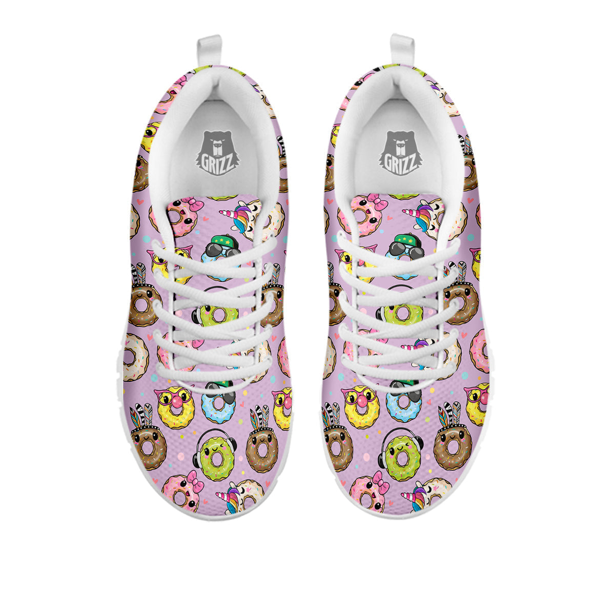 Donut Cute Print Pattern White Sneaker-grizzshop
