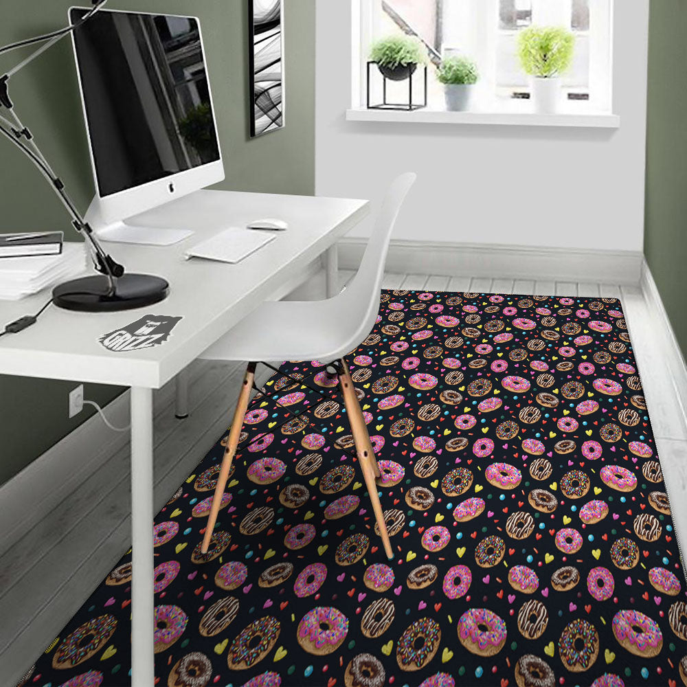 Donut Glaze Print Pattern Floor Mat-grizzshop
