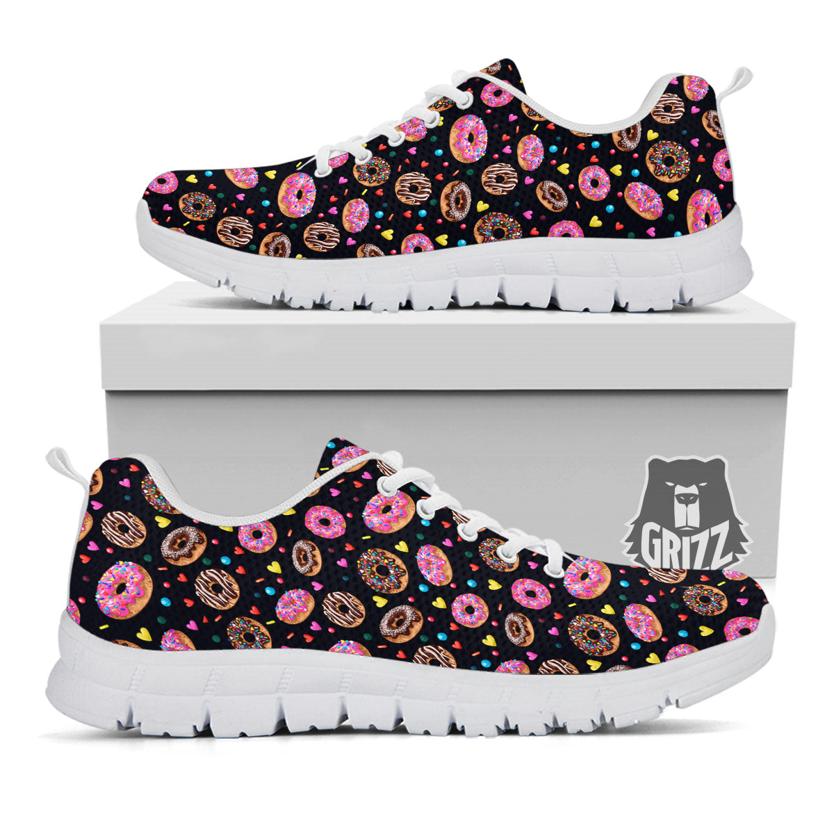 Donut Glaze Print Pattern White Sneaker-grizzshop