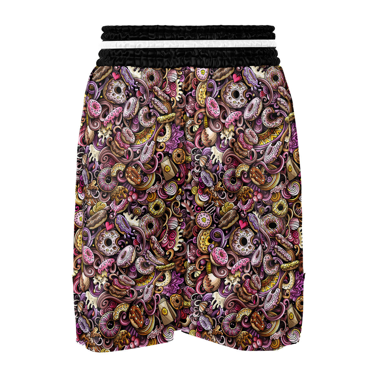 Donut Graffiti Print Pattern Boxing Shorts-grizzshop