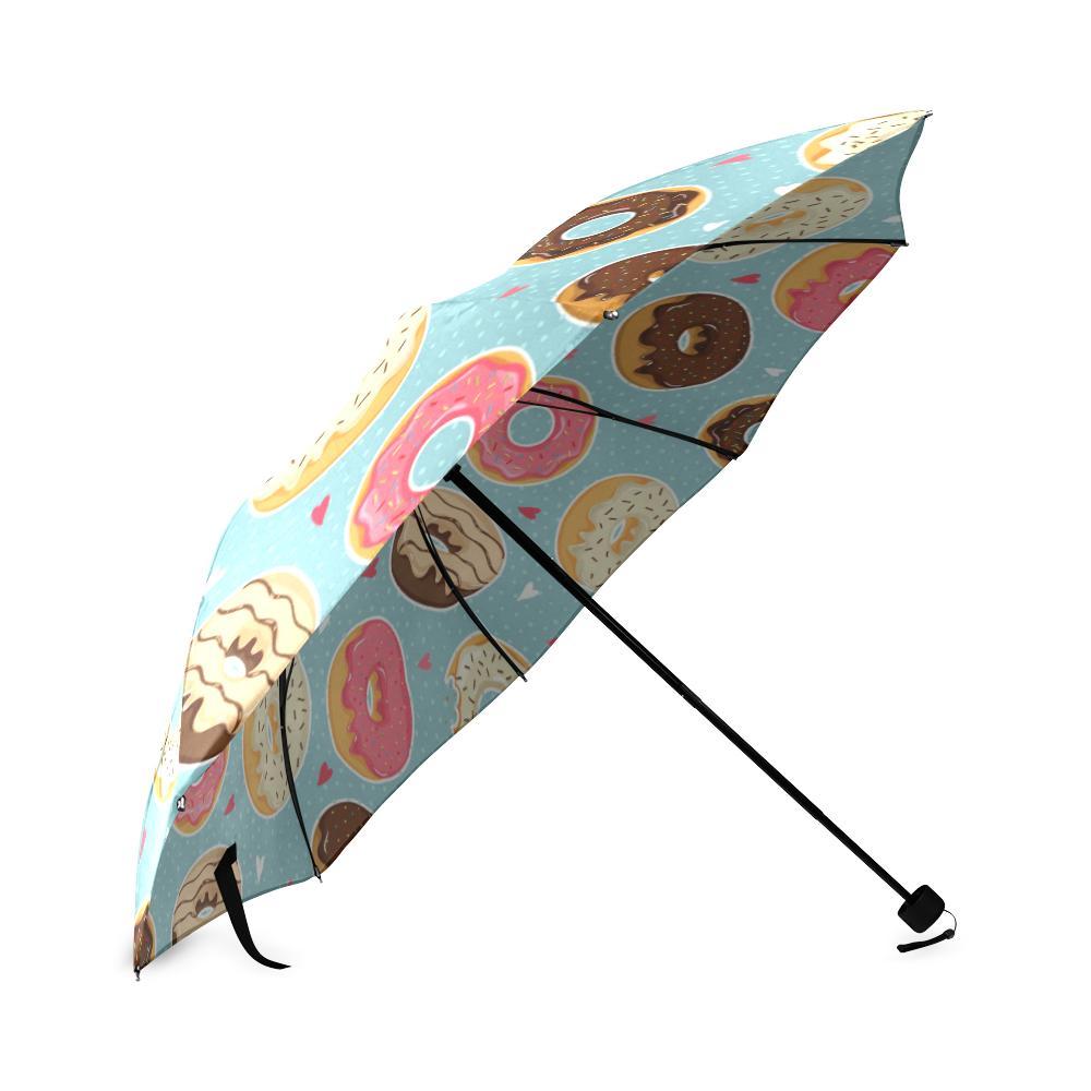 Donut Pattern Print Foldable Umbrella-grizzshop