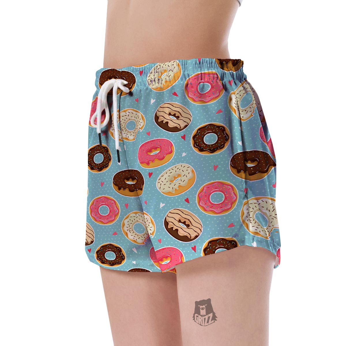 Donut Pattern Print Women's Shorts-grizzshop