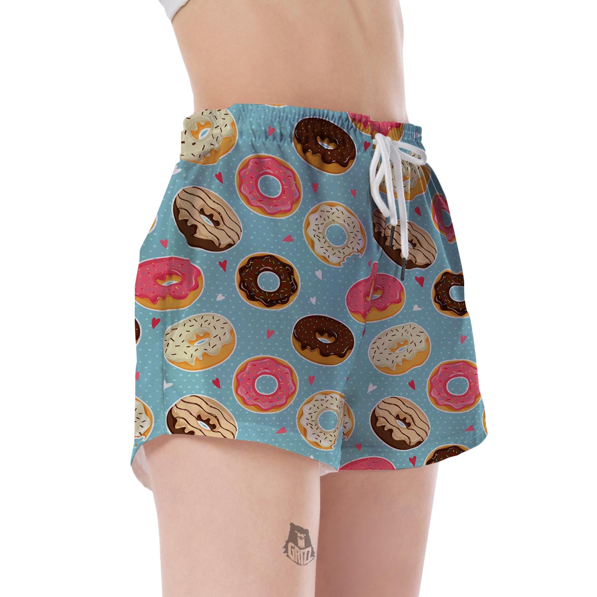 Donut Pattern Print Women's Shorts-grizzshop