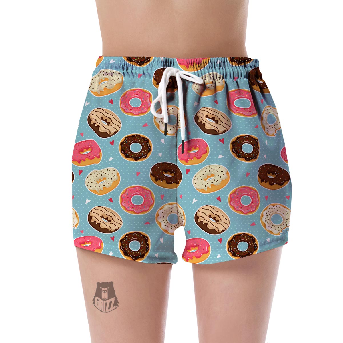 Donut Pattern Print Women's Shorts-grizzshop
