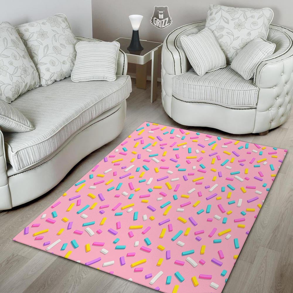 Donut Sprinkles Print Pattern Floor Mat-grizzshop