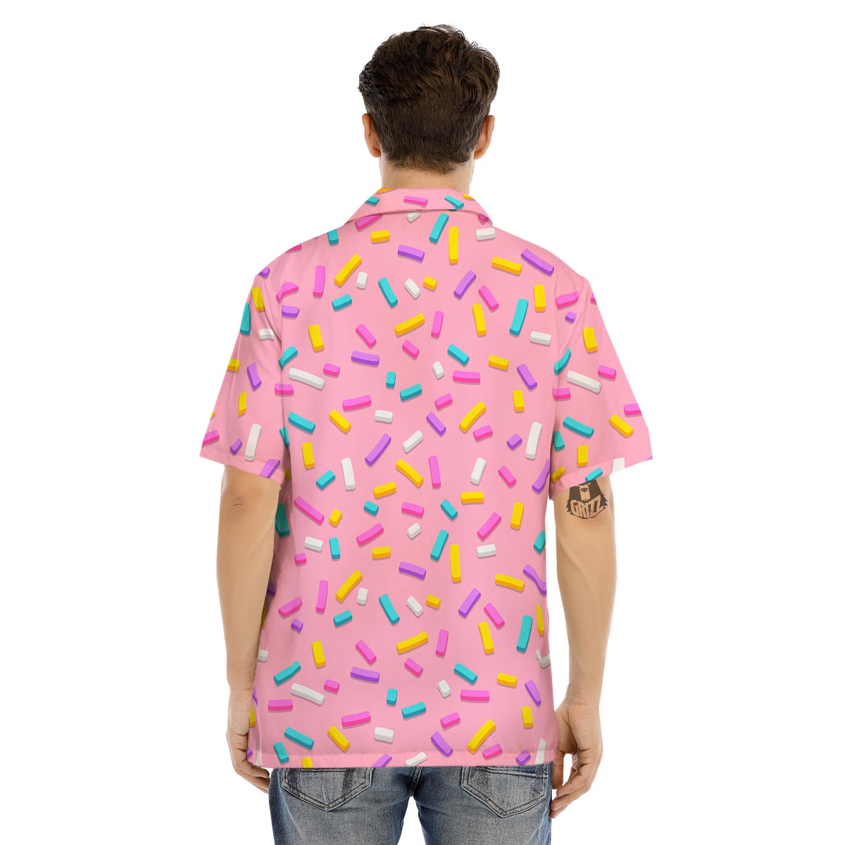 Donut Sprinkles Print Pattern Men's Hawaiian Shirt-grizzshop
