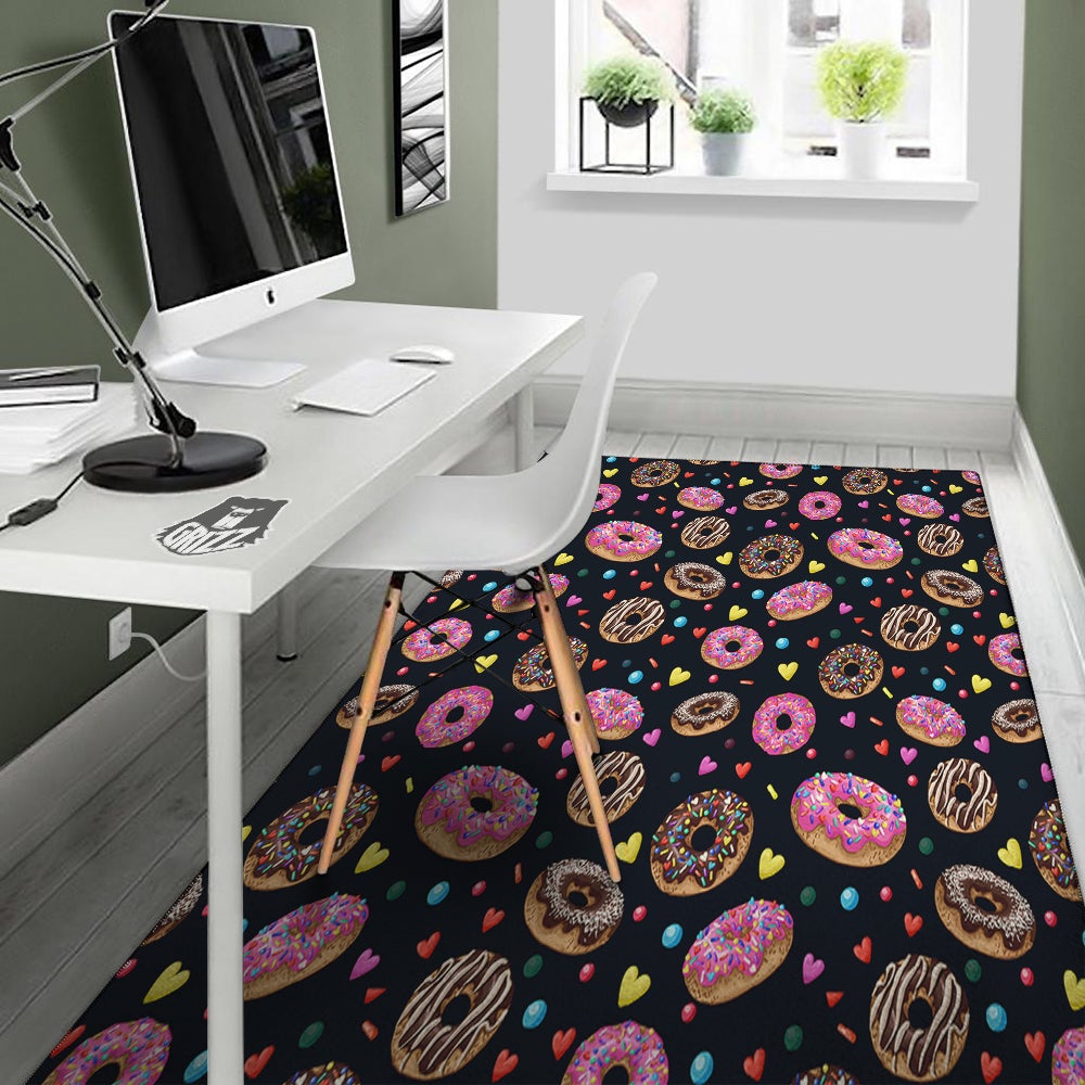 Donut Yummy Print Pattern Floor Mat-grizzshop