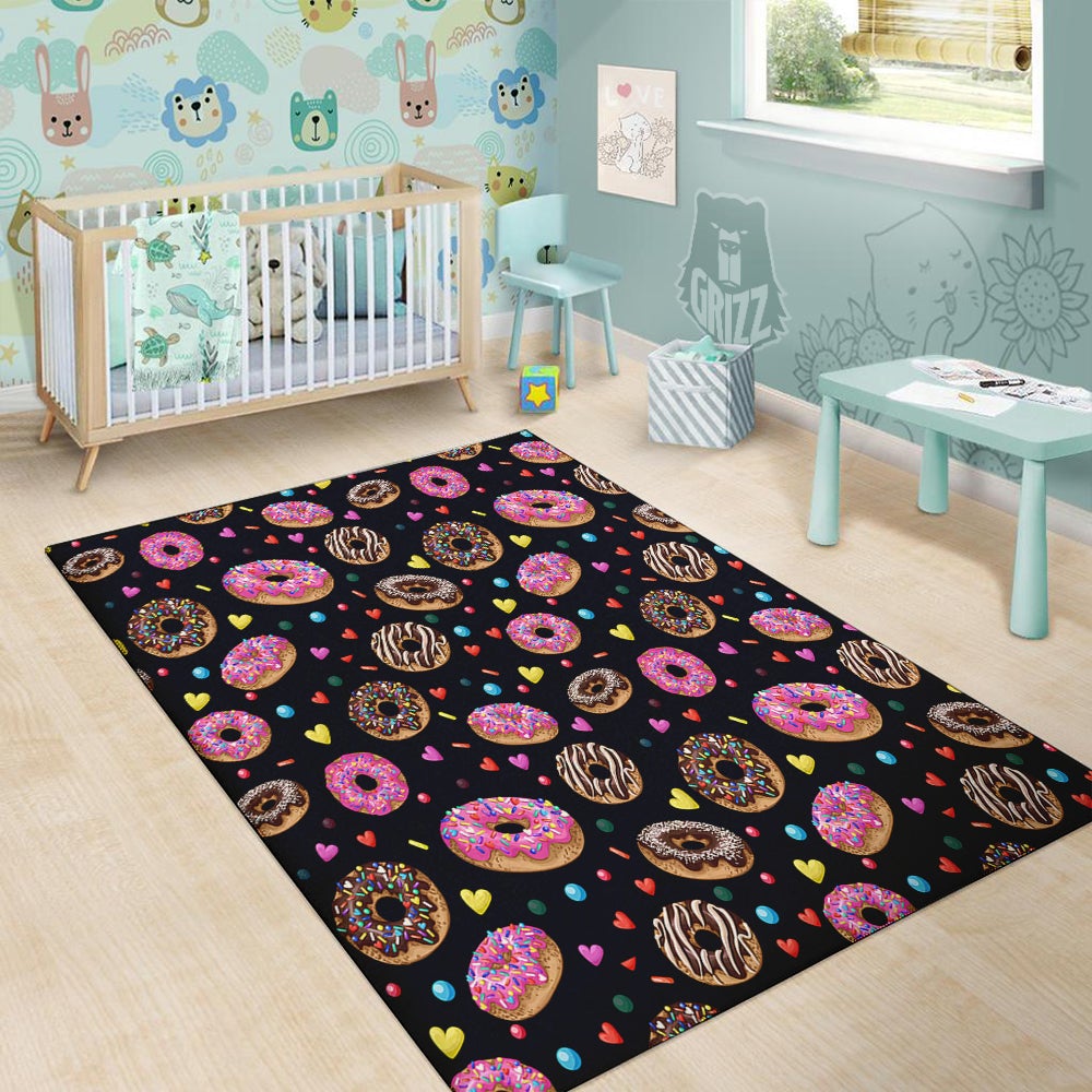 Donut Yummy Print Pattern Floor Mat-grizzshop