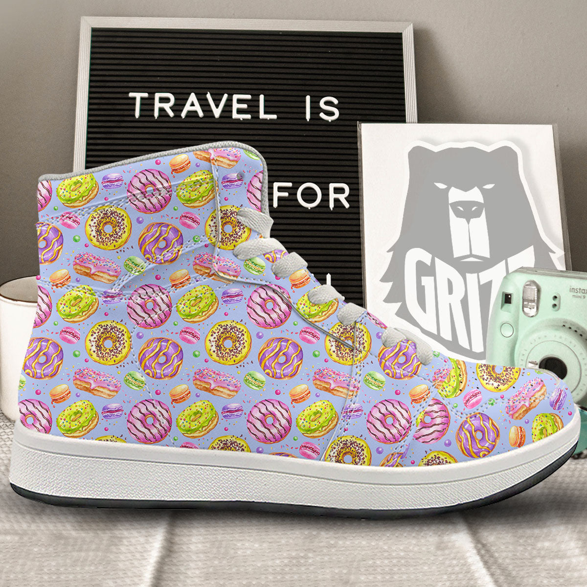 Donuts Print Pattern High Top Sneakers-grizzshop