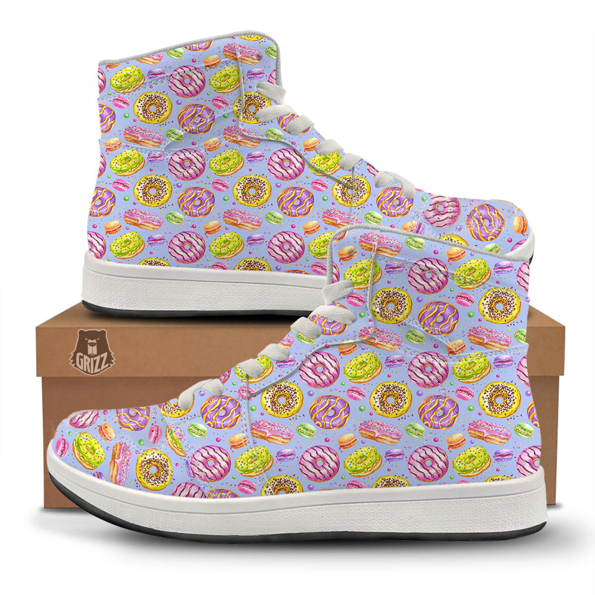 Donuts Print Pattern High Top Sneakers-grizzshop