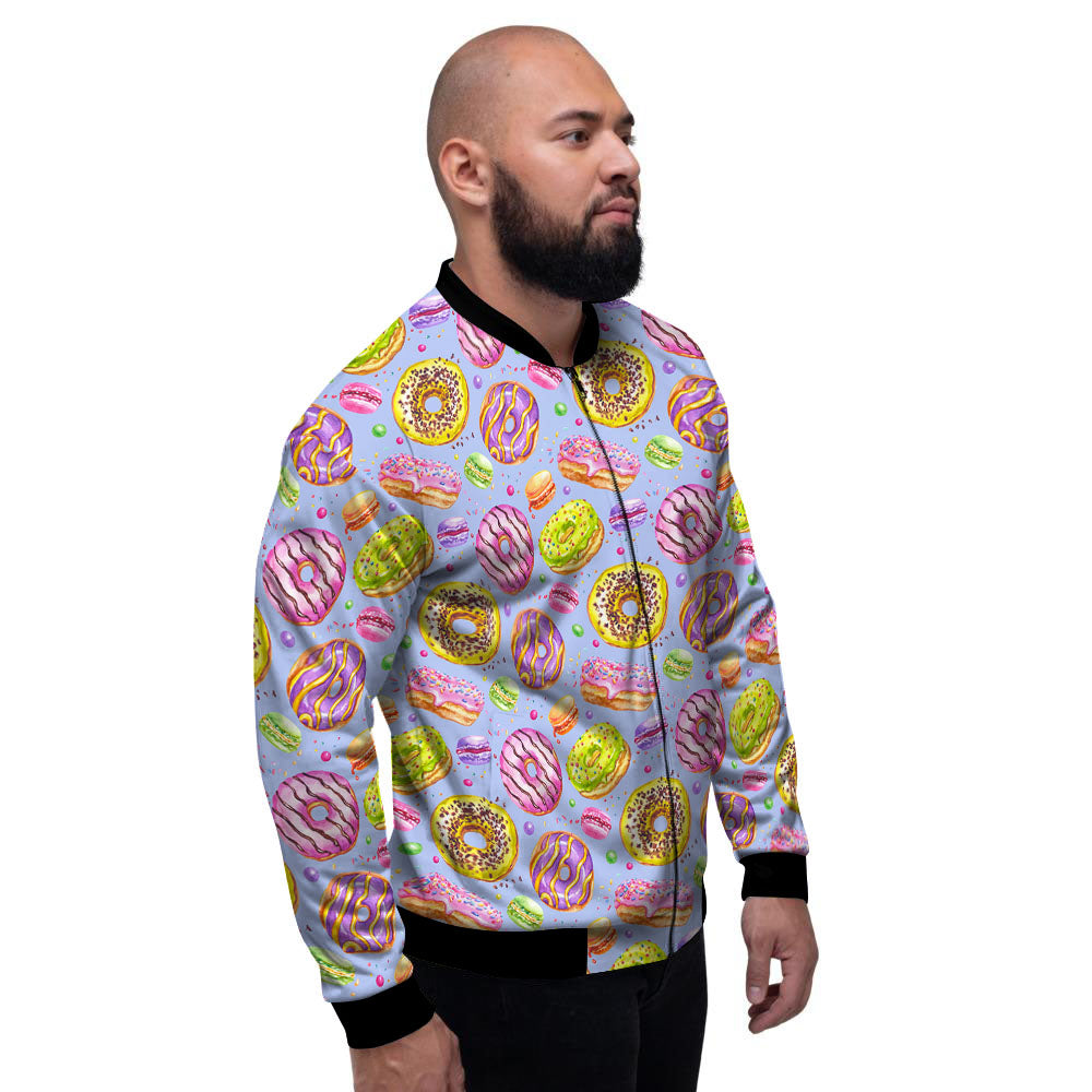 Donuts Print Pattern Men's Bomber Jacket-grizzshop