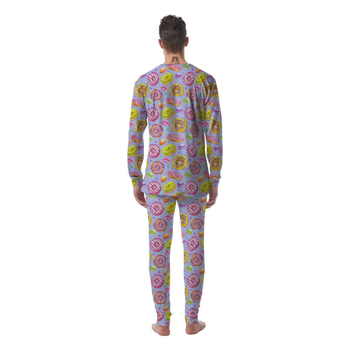 Donuts Print Pattern Men's Pajamas-grizzshop