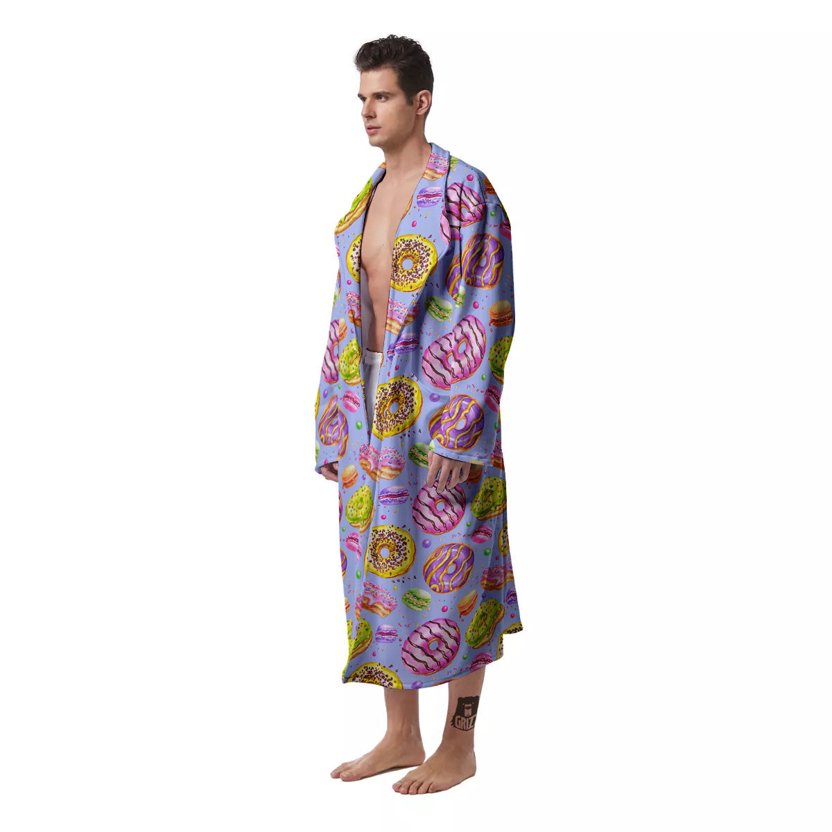 Donuts Print Pattern Men's Robe-grizzshop