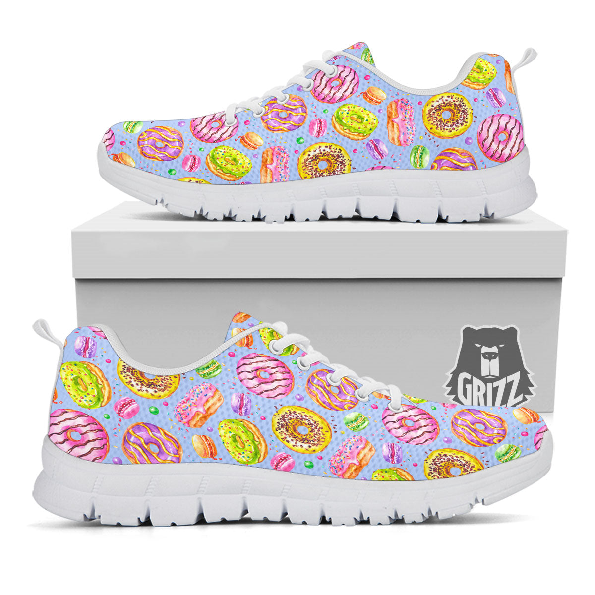 Donuts Print Pattern White Sneaker-grizzshop