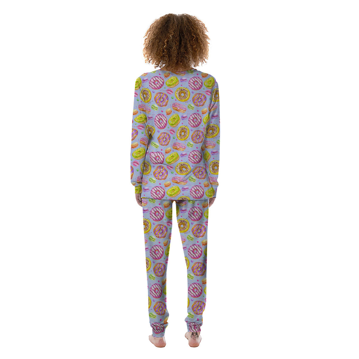 Donuts Print Pattern Women's Pajamas-grizzshop