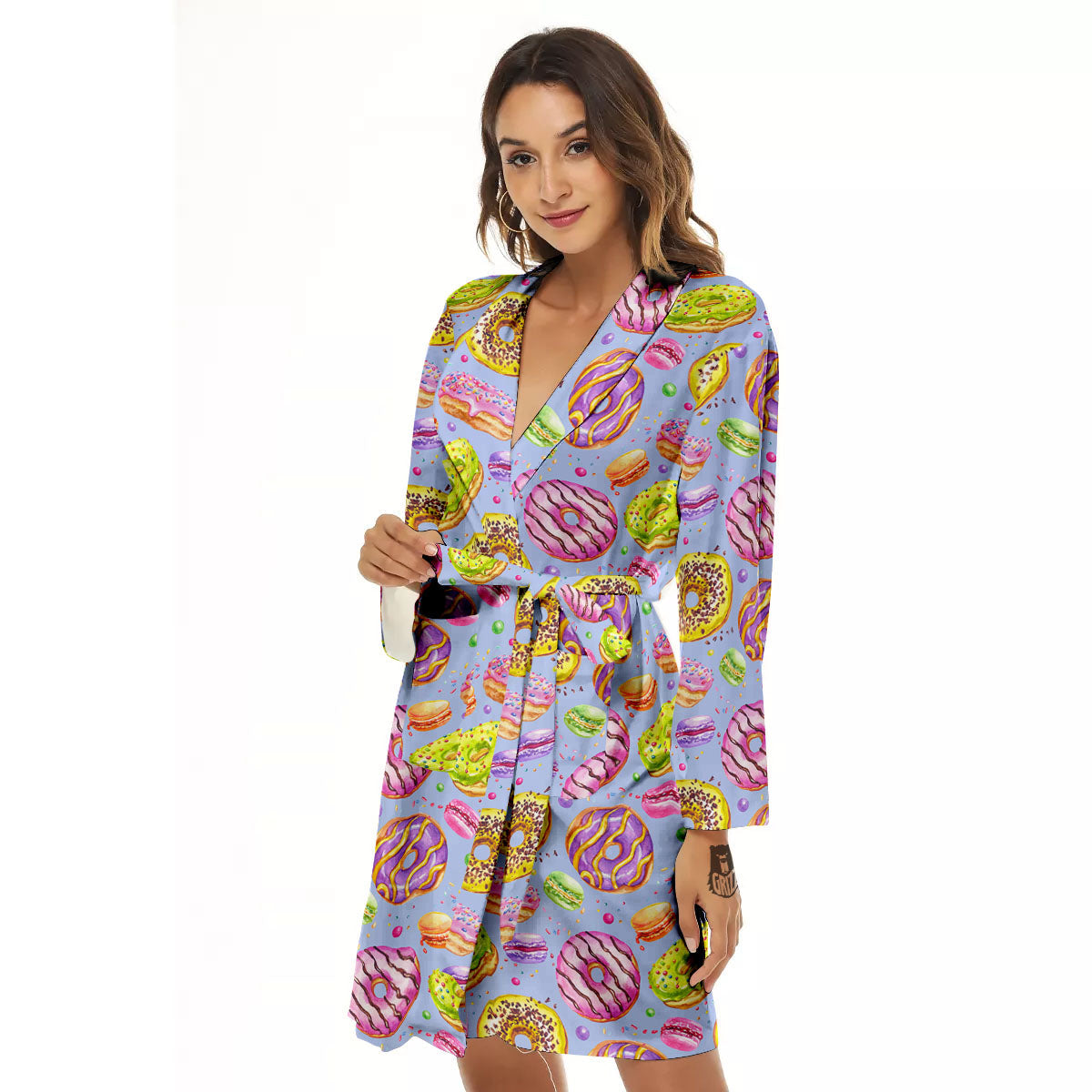 Donuts Print Pattern Women's Robe-grizzshop