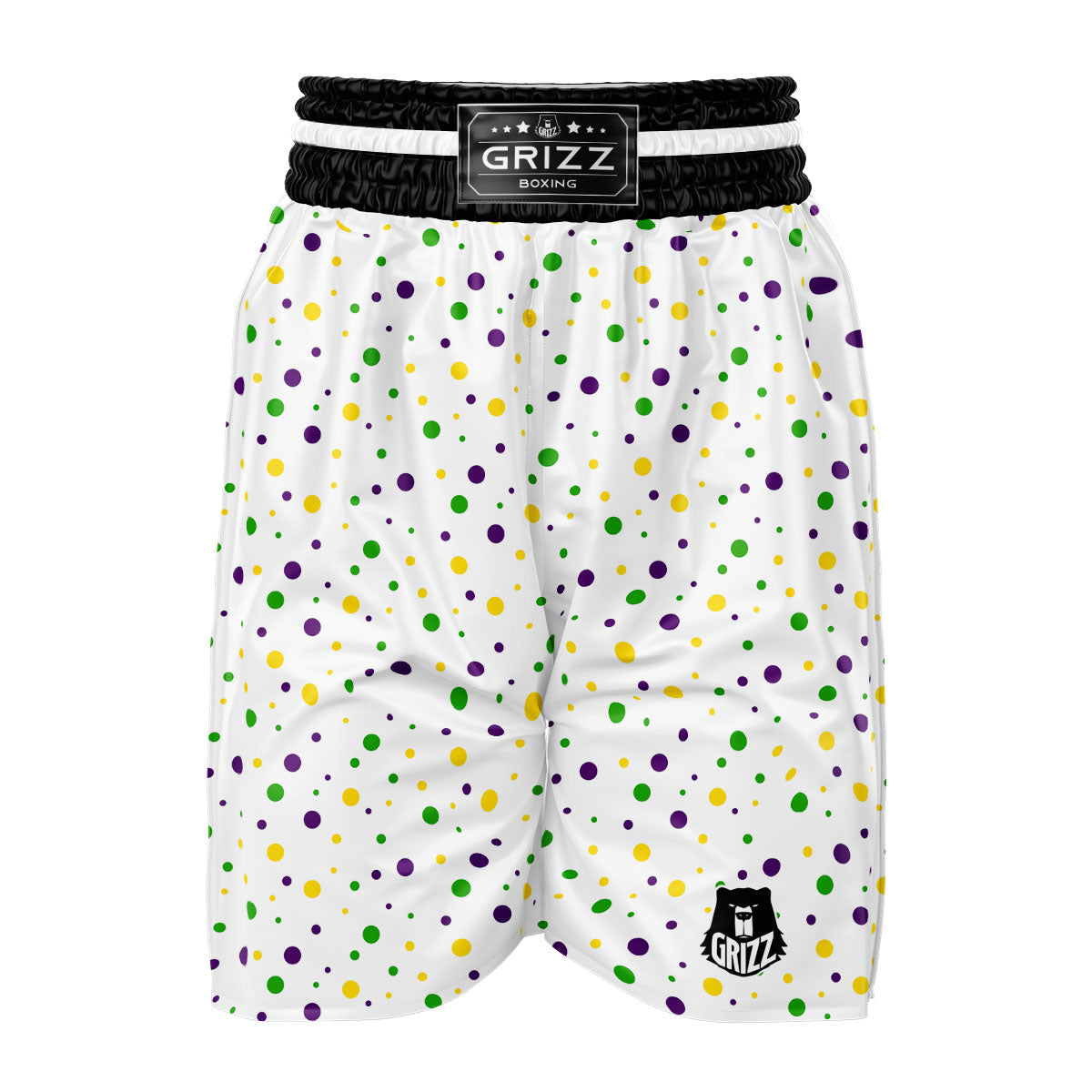 Dot Mardi Gras Print Pattern Boxing Shorts-grizzshop