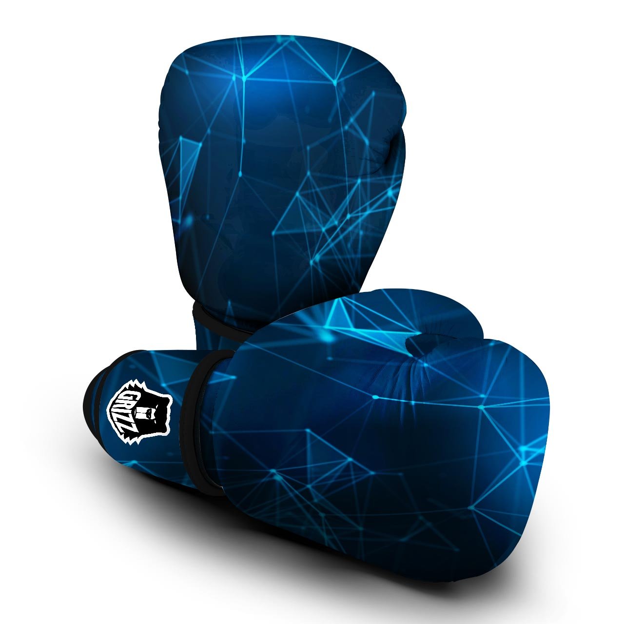 Dot Geometric Teal Polygonal Print Boxing Gloves-grizzshop