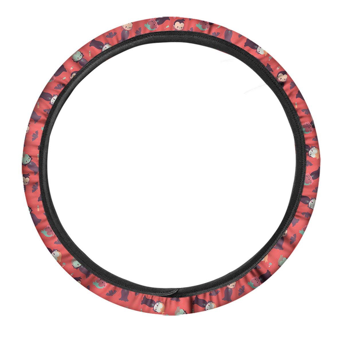 Dracula Cartoon Print Pattern Car Steering Wheel Cover-grizzshop